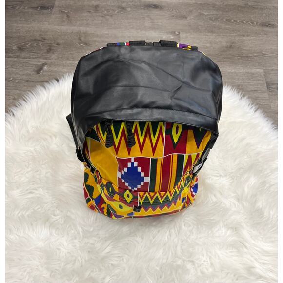 Multi-colored Kente Print Backpack NEW - Picture 2 of 7